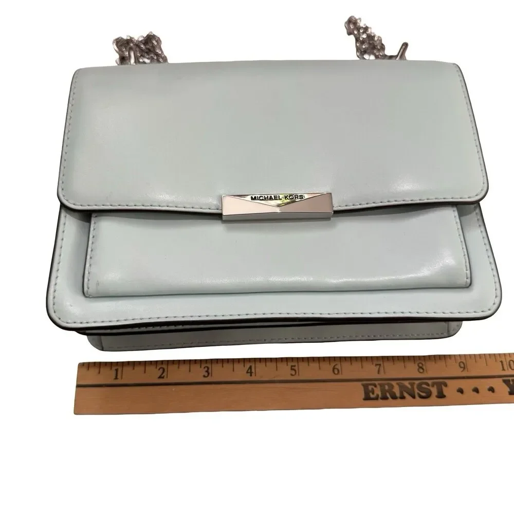 Michael Kors Jade Shoulder Bag in Pale Aqua/Silver - Excellent Condition